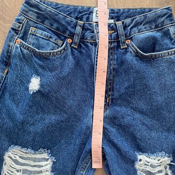 BDG (from Urban Outfitters) Mid-Blue "Mom High-Rise" Distressed Jeans - Picture 8 of 14